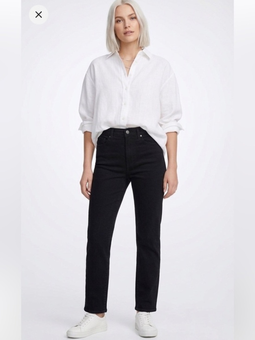 New Joe Fresh Highrise Black Straight Leg Jeans Size 25 Cotton